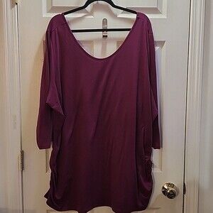 Women's Plus Size Old Navy Fitted Scoop Neck Purple Wine Top Size 4X